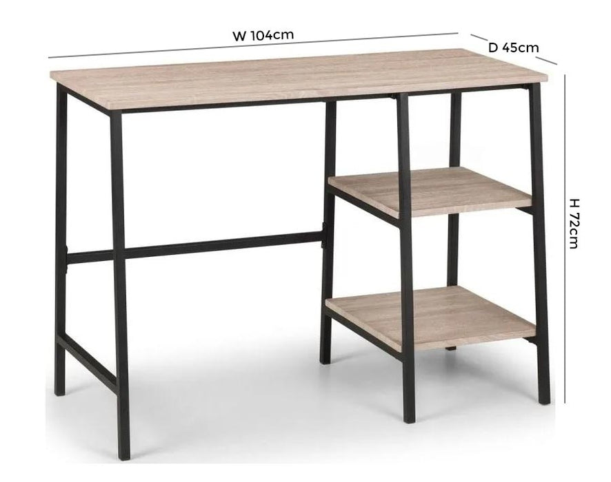 Tribeca Sonoma Oak Metal Desk