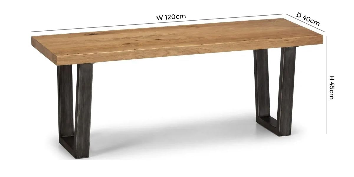 Brooklyn Rustic Oak Dining Bench