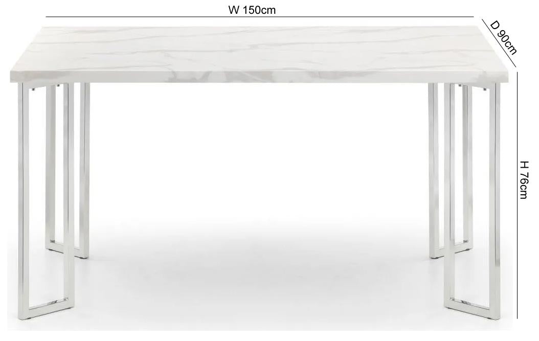 Positano White Marble Dining Table - 6 Seater