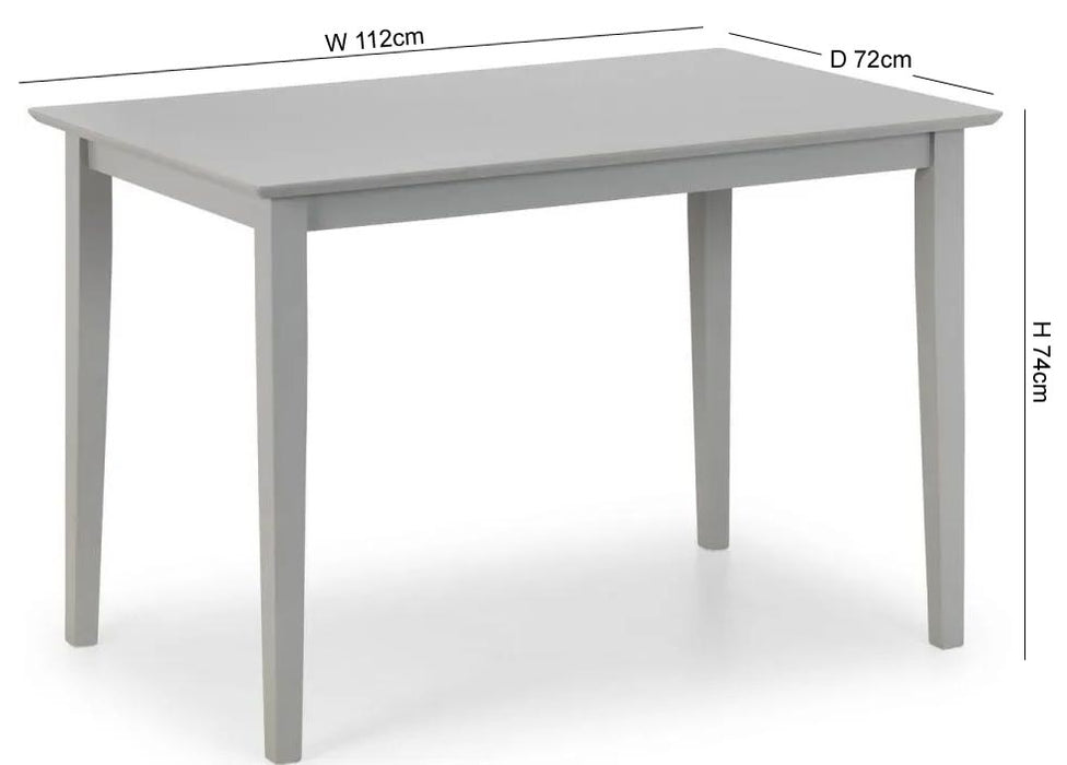 Kobe Lunar Grey Compact Dining Table - 4 Seater