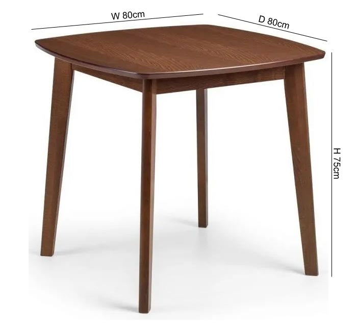Lennox Walnut Square Dining Table - 2 Seater