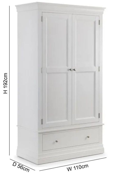 Clermont White 2 Door Combi Wardrobe