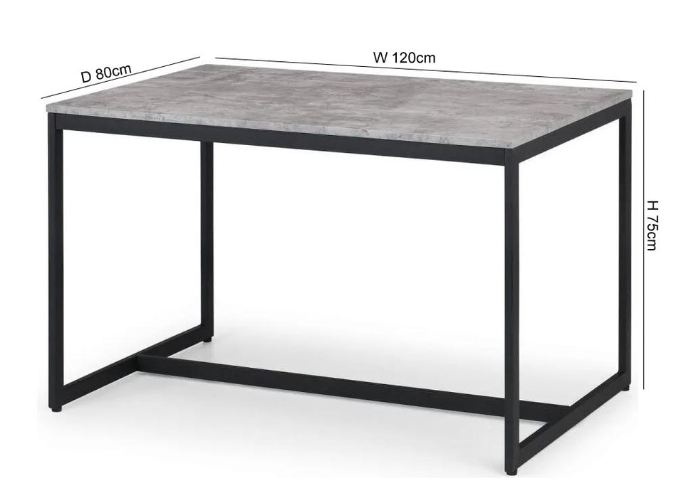 Staten Concrete Effect Dining Table - 4 Seater