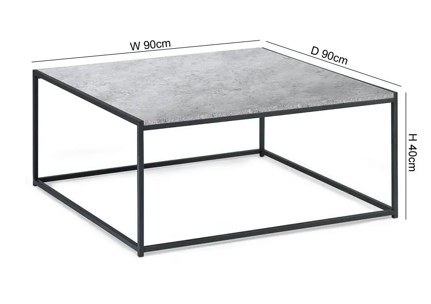 Staten Concrete Effect Square Coffee Table