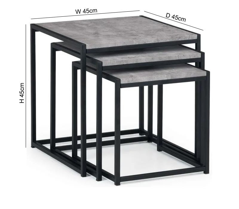 Staten Concrete Effect Nest of 3 Tables