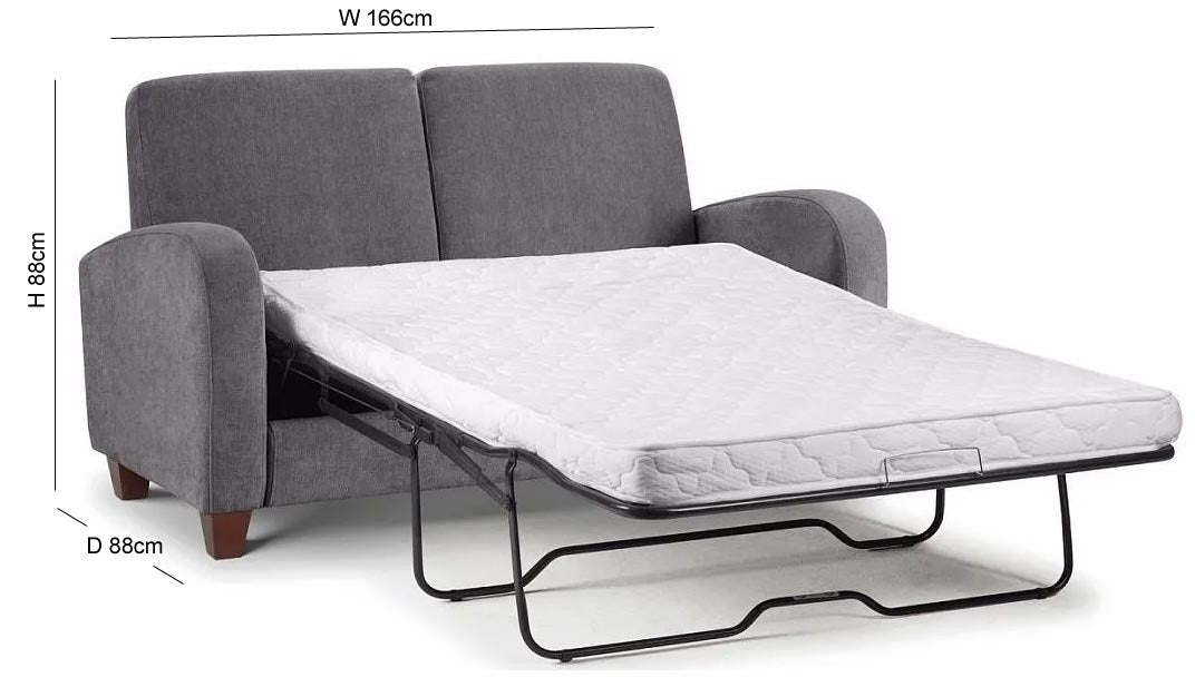 Vivo Dusk Grey Chenille Fabric 2 Seater Sofabed