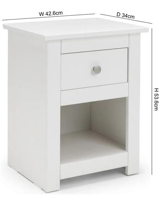 Radley Surf White 1 Drawer Bedside Cabinet