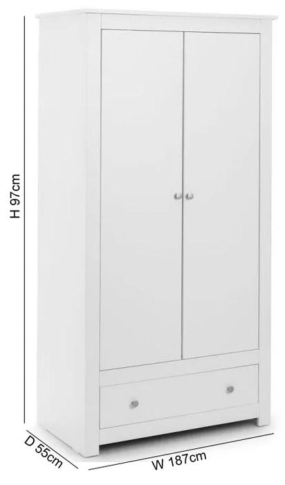 Radley Surf White 2 Door Combi Wardrobe