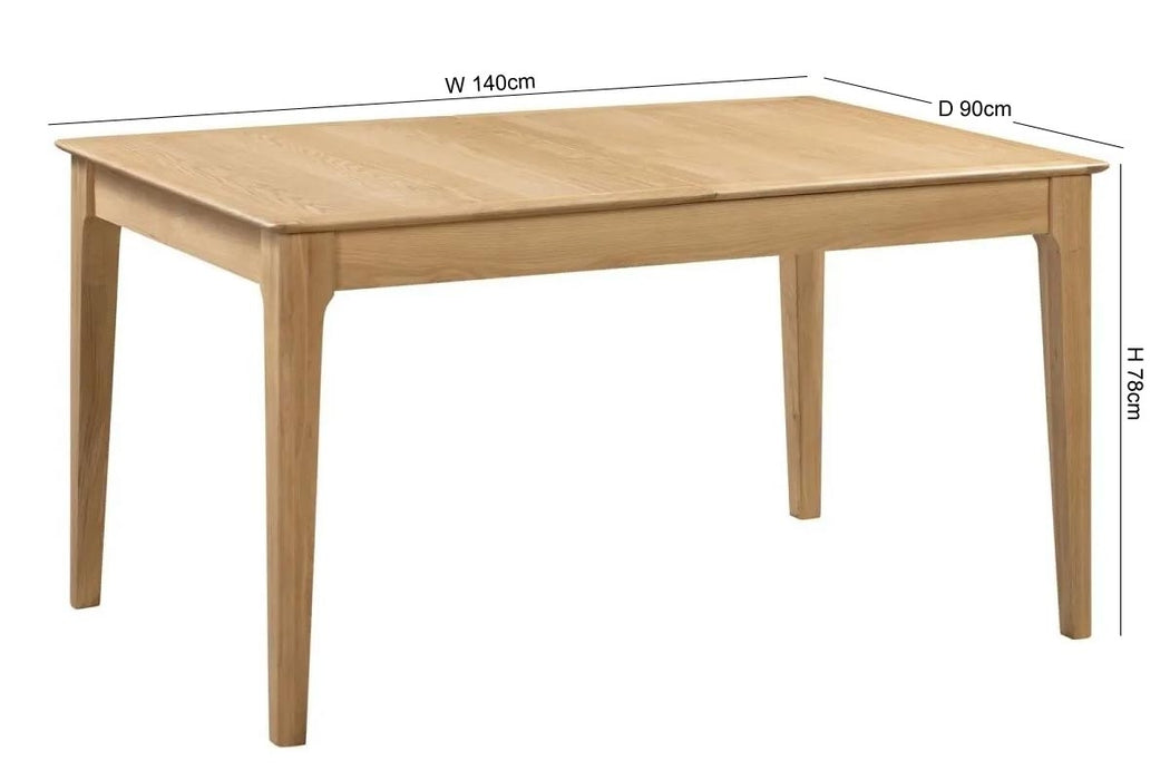 Cotswold Natural Satin Lacquer 4 Seater Extending Dining Table