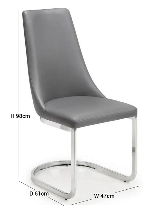 Como Grey High Gloss Extending 2-4 Seater Dining Table Set with 4 Cantilever Chairs
