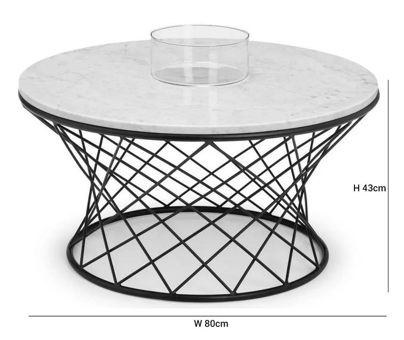 Trevi White Marble Coffee Table