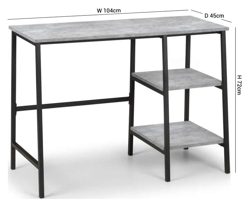 Staten Concrete Effect Metal Desk