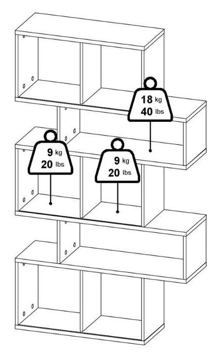 Maze 3 Door Asymmetrical Bookcase