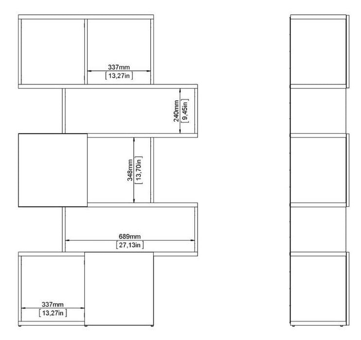 Maze 3 Door Asymmetrical Bookcase