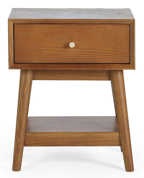 Lowry Cherry Wood 1 Drawer Side Table