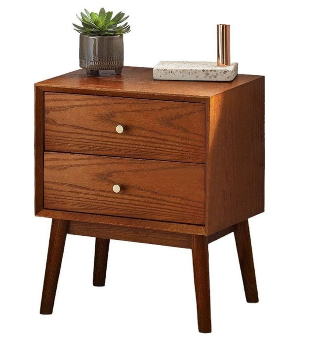 Lowry Cherry Wood 2 Drawer Bedside Cabinet