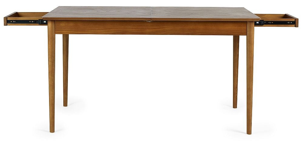 Lowry Cherry Wood Extending 4 Seater Extending Dining Table with 2 Drawer