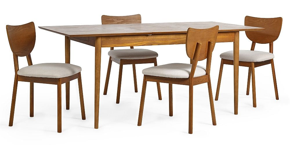 Lowry Cherry Wood Extending 4 Seater Extending Dining Table with 2 Drawer
