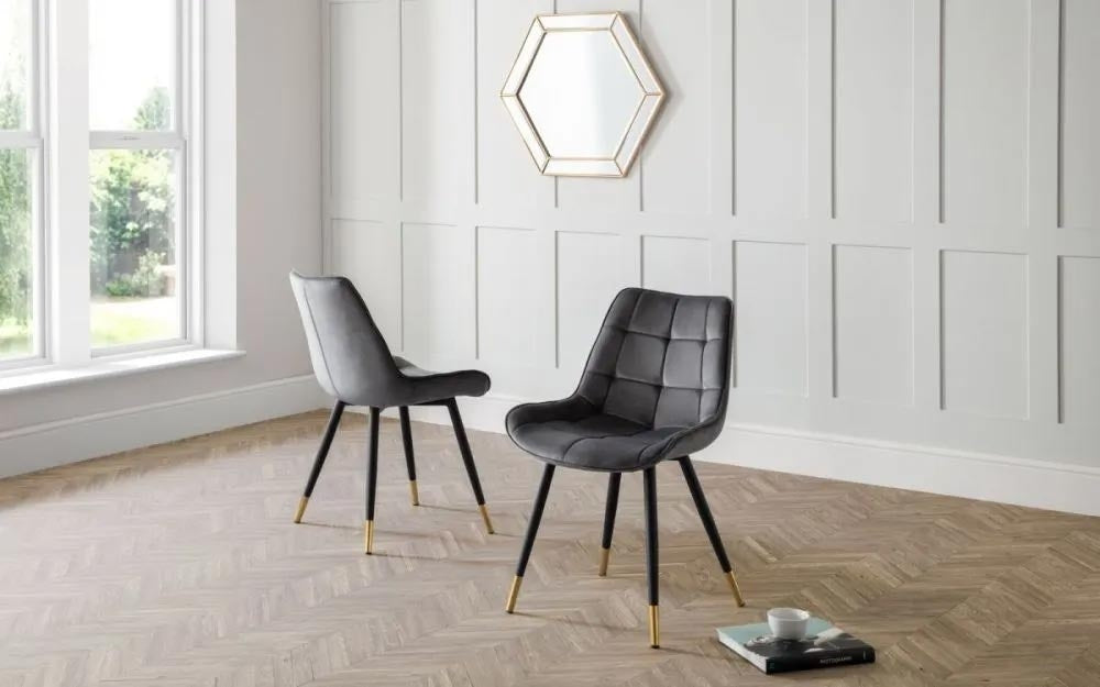 Findlay Square 4 Seater Dining Set with 4 Hadid Grey Chairs