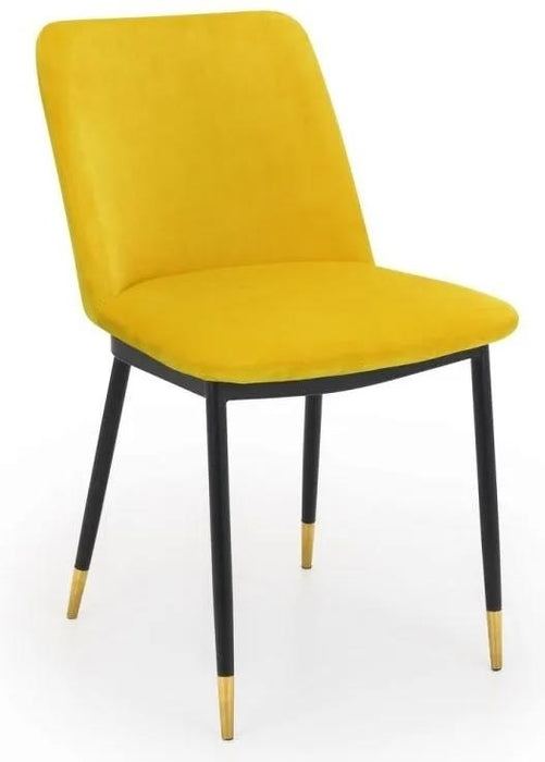 Findlay Square 4 Seater Dining Set with 4 Delaunay Mustard Chairs