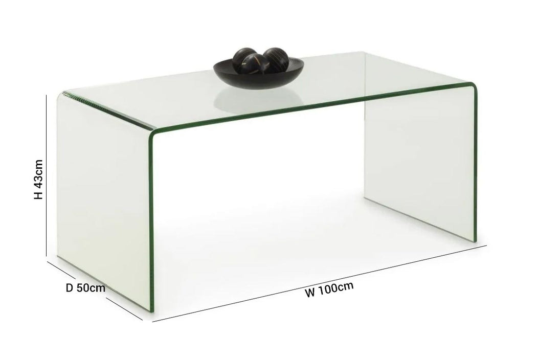 Amalfi Clear Glass Coffee Table