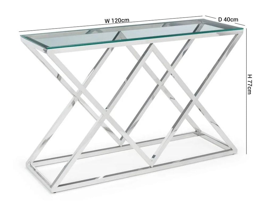 Biarritz Chrome Console Table
