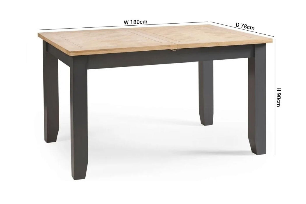 Bordeaux Dark Grey Lacquer Dining Table - 6 Seater
