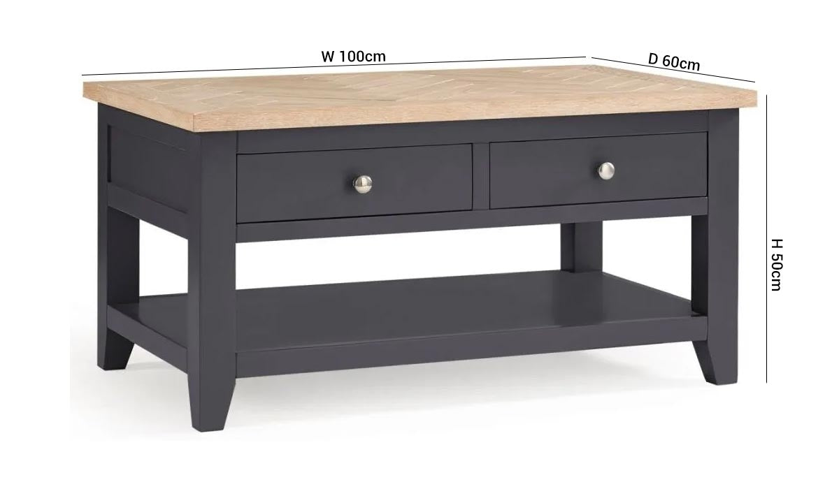 Bordeaux Dark Grey Lacquer Coffee Table