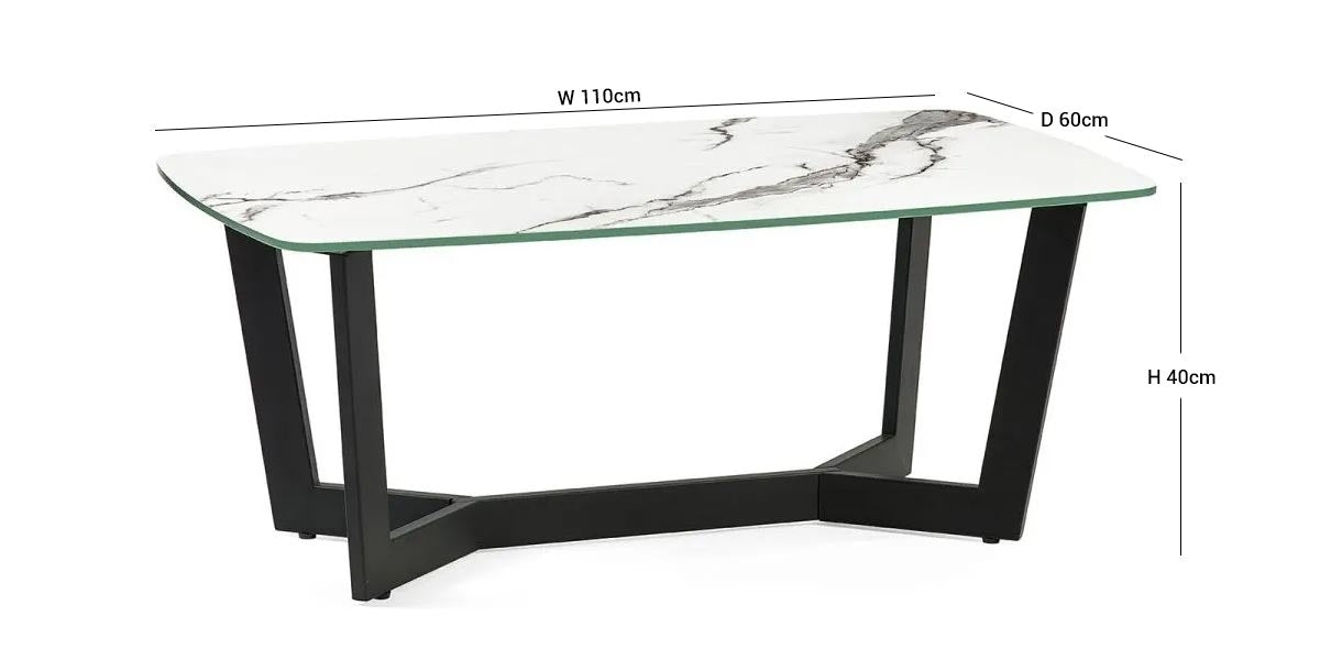 Olympus White Marble Effect Coffee Table