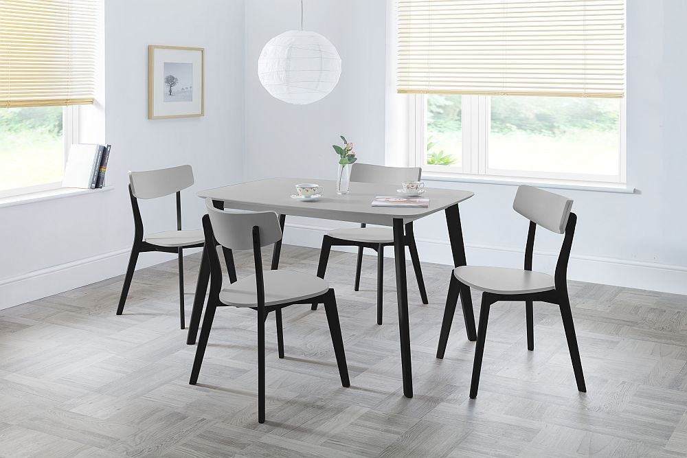 Casa Grey and Black Dining Table - 4 Seater