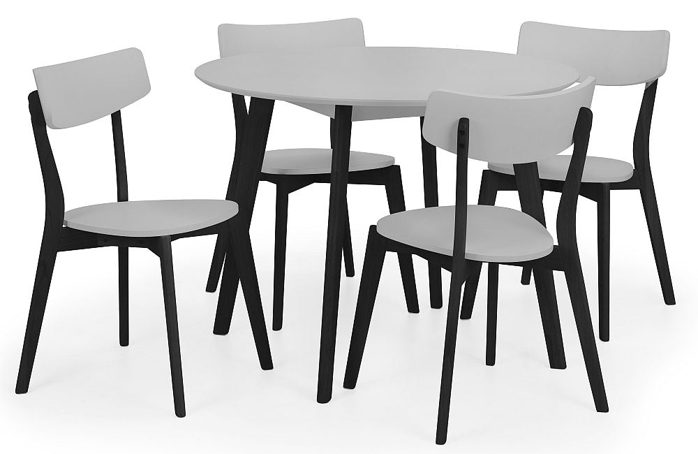 Casa Grey and Black Round Dining Table - 2 Seater