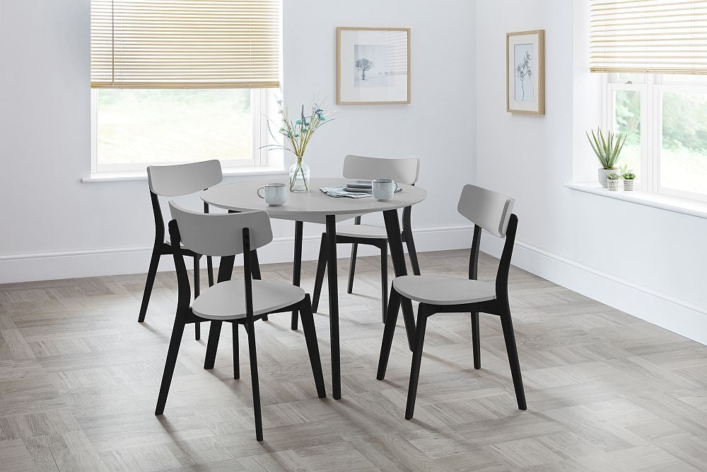 Casa Grey and Black Round Dining Table - 2 Seater