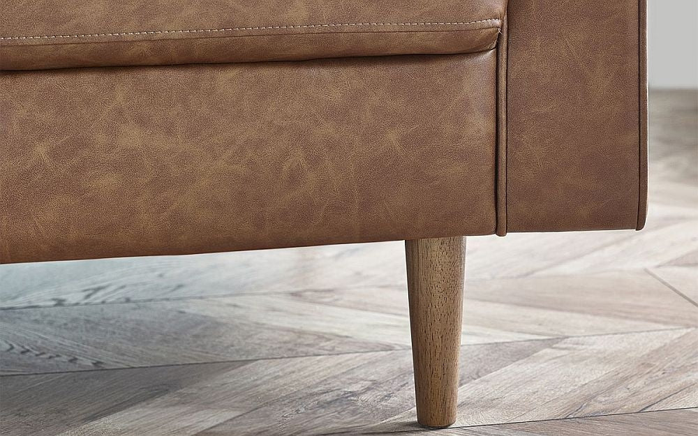 Henley Brown Faux Leather 2 Seater Sofa