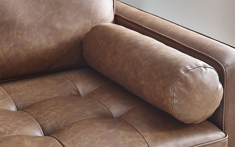 Henley Brown Faux Leather 3 Seater Sofa