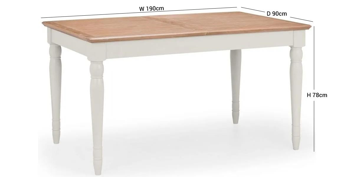 Provence Grey Lacquer 6 Seater Extending Dining Table
