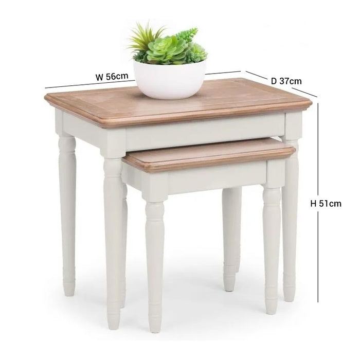 Provence Grey Lacquer Nest of 2 Tables