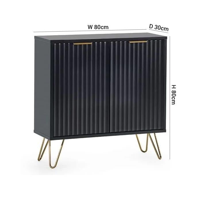 Murano Matte Black 2 Door Sideboard