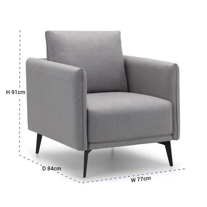 Rohe Platinum Wool Effect Fabric Armchair