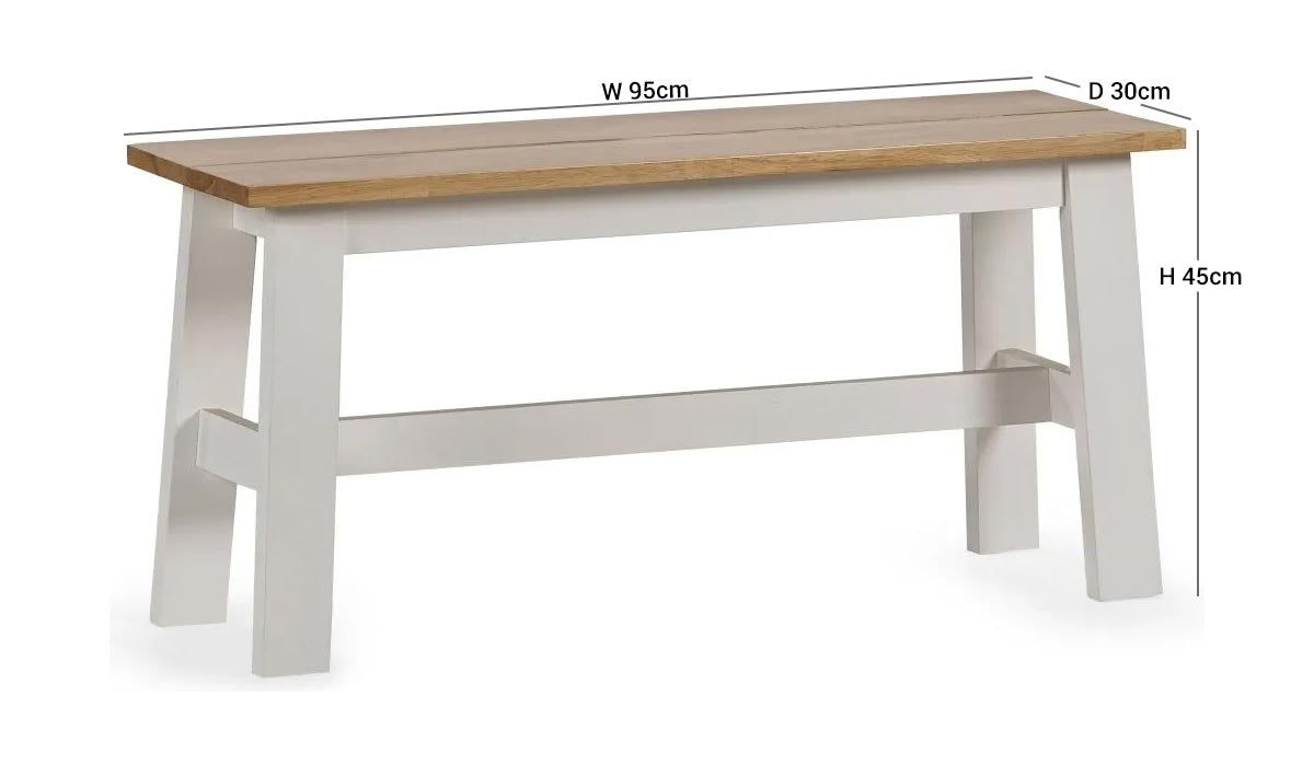 Linwood White Painted Dining Bench