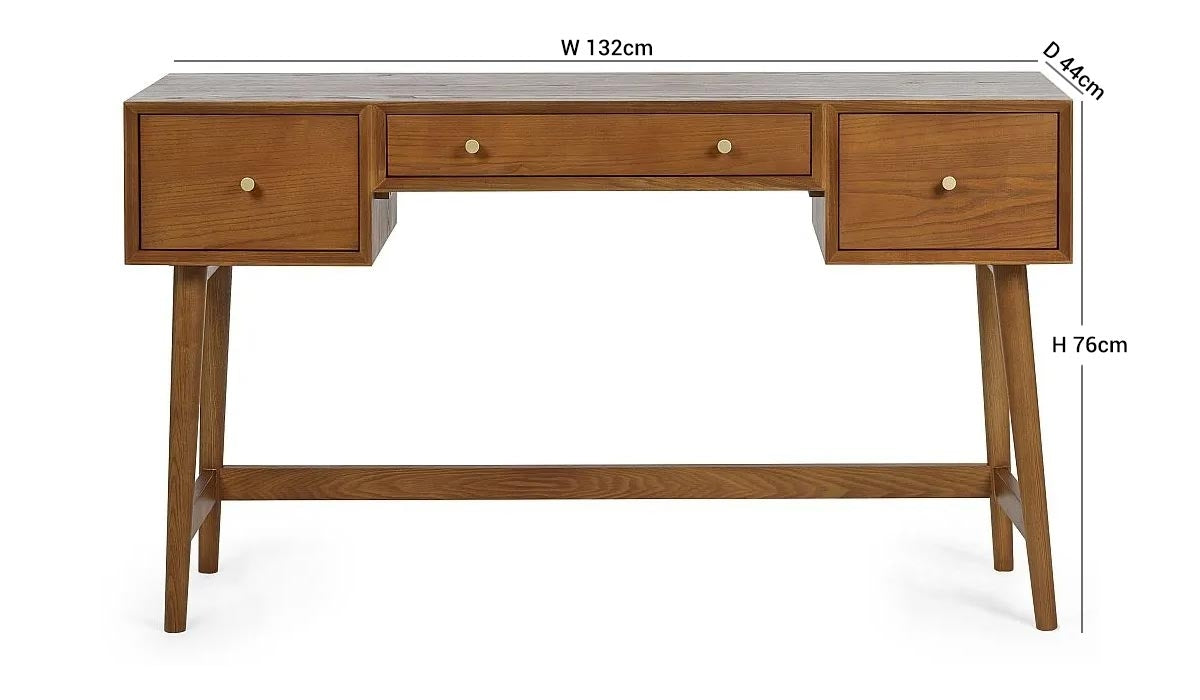 Lowry Cherry Wood 3 Drawer Dressing Set