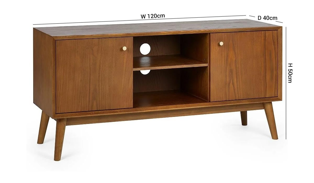 Lowry Cherry Wood 2 Door Media Unit