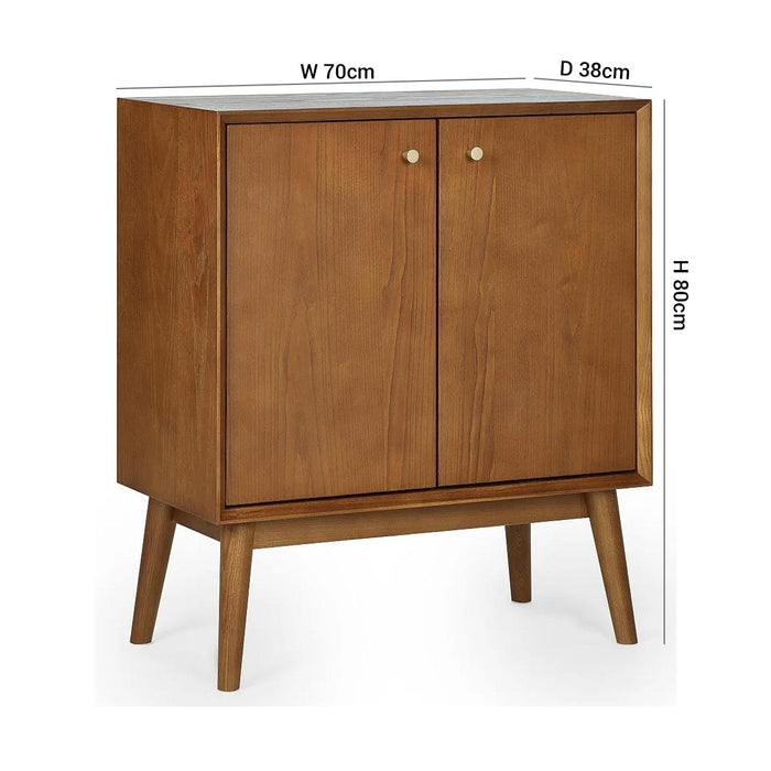 Lowry Cherry Wood 2 Door Small Sideboard