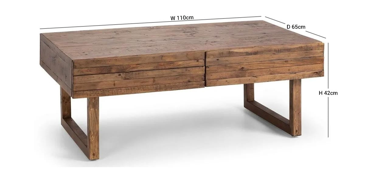 Woburn Brown 2 Drawer Coffee Table