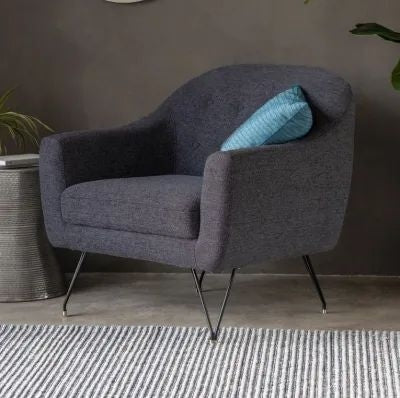 Clearance - Volda Licorice Black Armchair - FS113