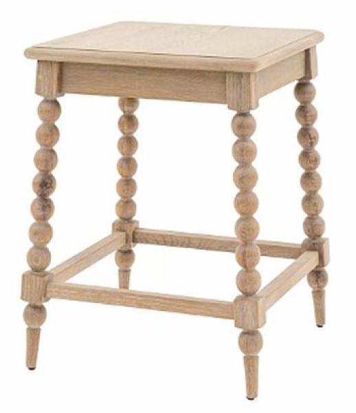 Arbela Natural Square Side Table with Bobbin Legs