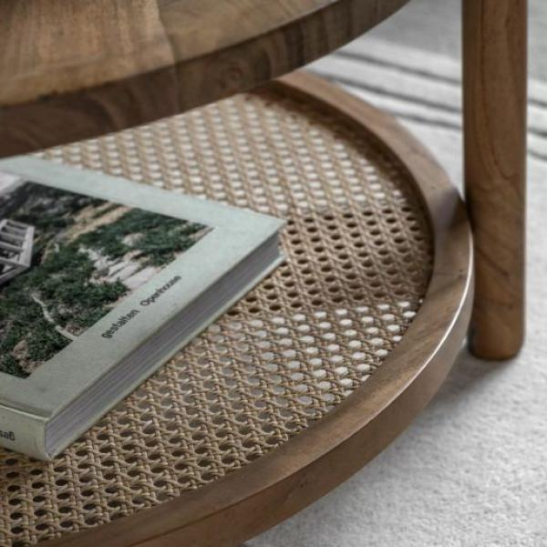 Cannes Acacia Wood 80cm Round Coffee Table