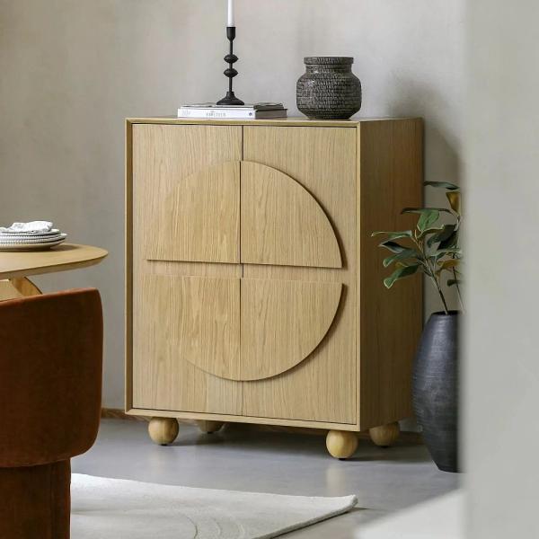 Geo Natural 2 Door Geomatric Cupboard