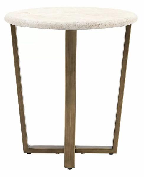 Moderna Travertine Stone Round Side Table