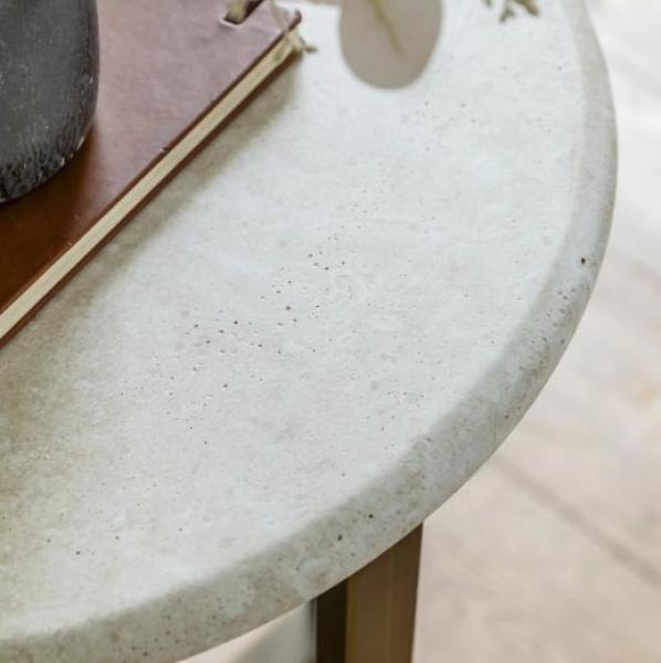 Moderna Travertine Stone Round Side Table