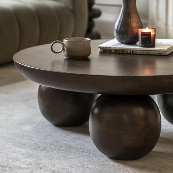 Sculpt Mango Wood Round 90cm Coffee Table